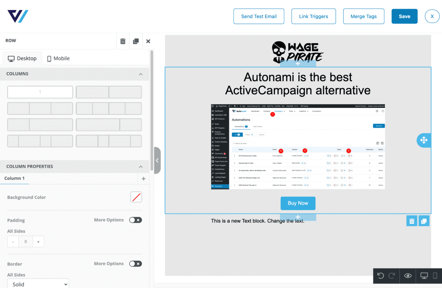 FunnelKit Automations - WagePirate - email designer