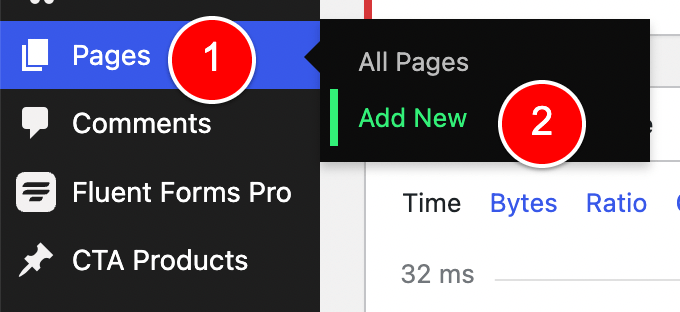 WP Admin > Pages > Add New